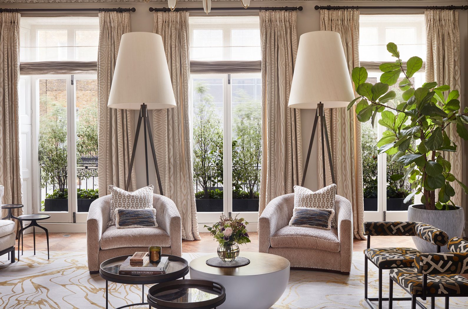 Contemporary drawing room designed by Studio Indigo in Belgravia, London