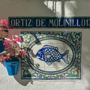 tile detail of street name in Marbella