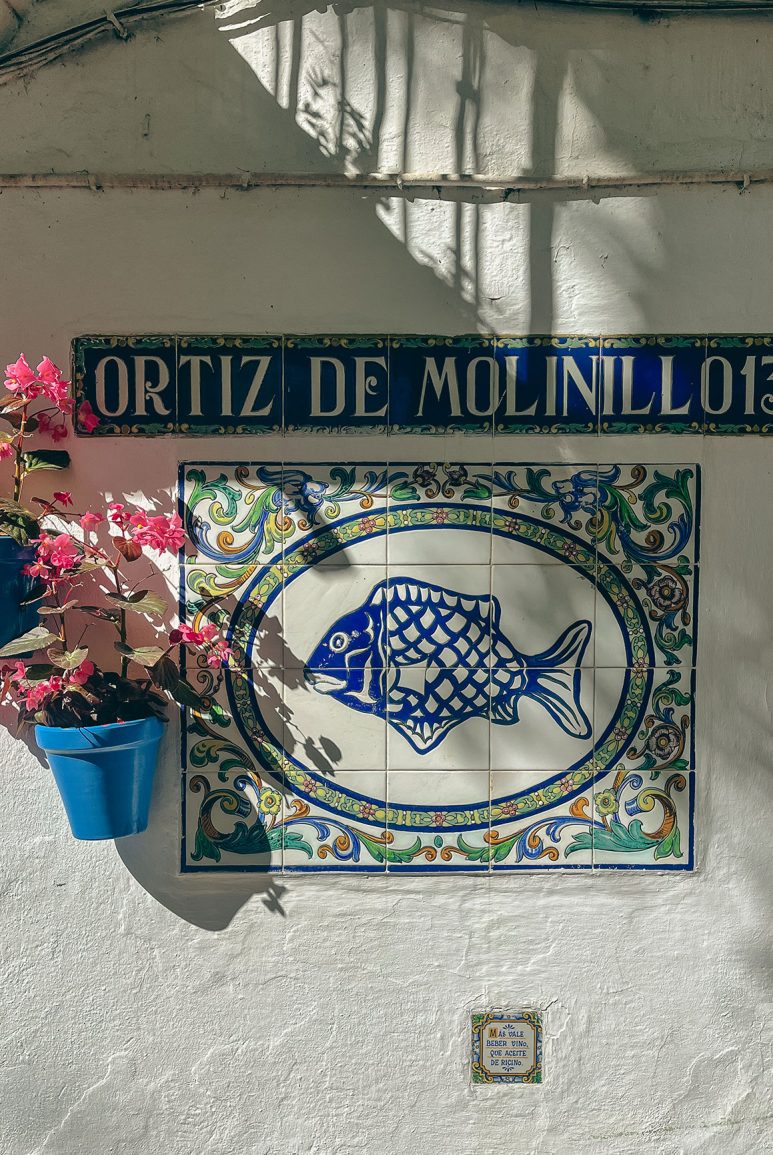 tile detail of street name in Marbella