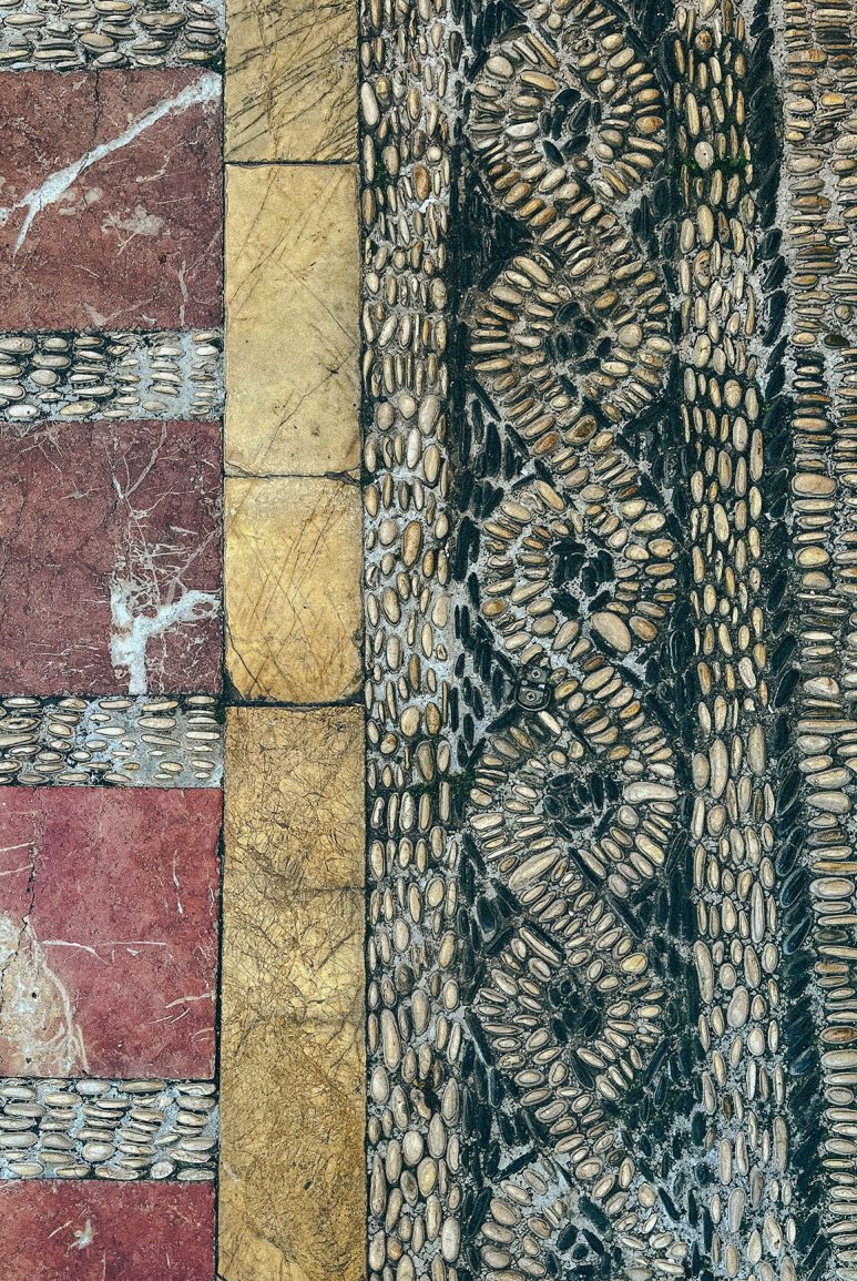 a mix of different patterns on Marbella floor